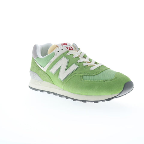 New Balance 574 U574RCC Mens Green Suede Lace Up Lifestyle Sneakers Shoes