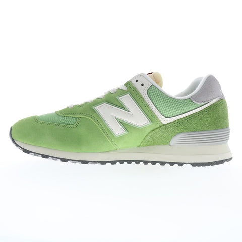 New Balance 574 U574RCC Mens Green Suede Lace Up Lifestyle Sneakers Shoes