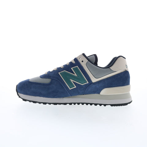 New Balance 574 U574SOA Mens Blue Suede Lace Up Lifestyle Sneakers Shoes