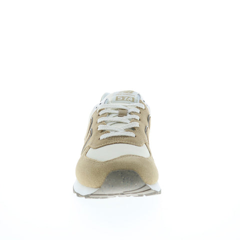 New Balance 574 U574SBW Mens Beige Suede Lace Up Lifestyle Sneakers Shoes