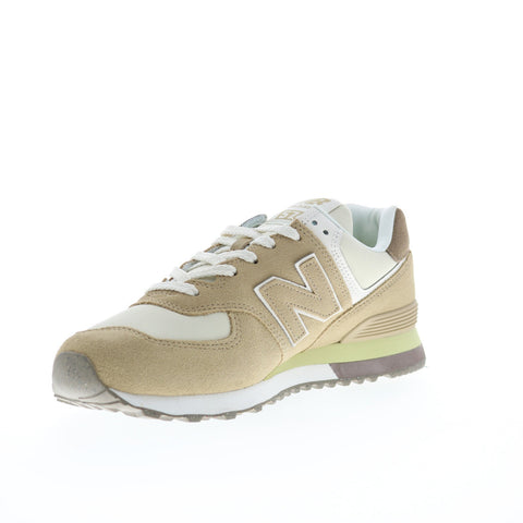 New Balance 574 U574SBW Mens Beige Suede Lace Up Lifestyle Sneakers Shoes
