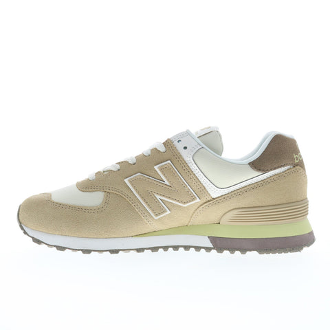 New Balance 574 U574SBW Mens Beige Suede Lace Up Lifestyle Sneakers Shoes