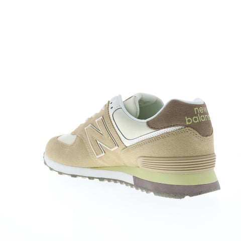 New Balance 574 U574SBW Mens Beige Suede Lace Up Lifestyle Sneakers Shoes