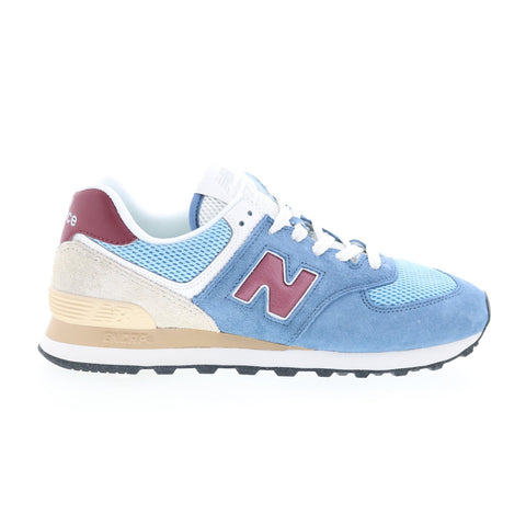 New Balance 574 U574SPR Mens Blue Suede Lace Up Lifestyle Sneakers Shoes