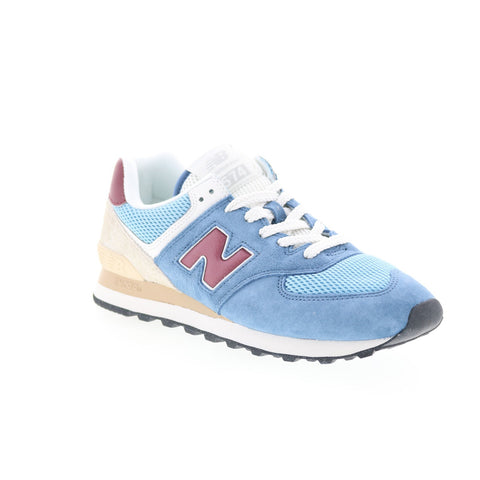 New Balance 574 U574SPR Mens Blue Suede Lace Up Lifestyle Sneakers Shoes