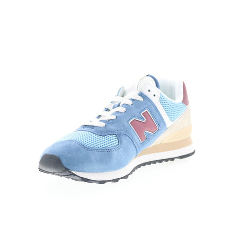 New Balance 574 U574SPR Mens Blue Suede Lace Up Lifestyle Sneakers Shoes