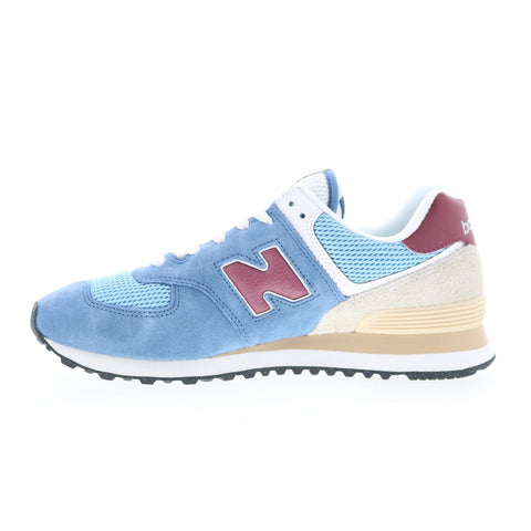 New Balance 574 U574SPR Mens Blue Suede Lace Up Lifestyle Sneakers Shoes