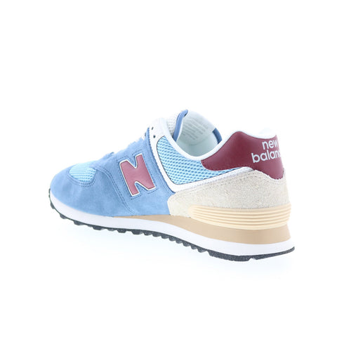 New Balance 574 U574SPR Mens Blue Suede Lace Up Lifestyle Sneakers Shoes
