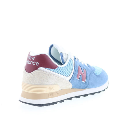 New Balance 574 U574SPR Mens Blue Suede Lace Up Lifestyle Sneakers Shoes