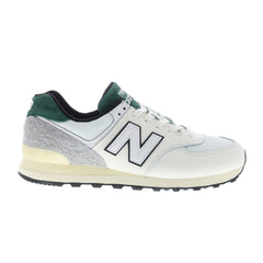 New Balance 574 U574VX2 Mens White Leather Lace Up Lifestyle Sneakers Shoes