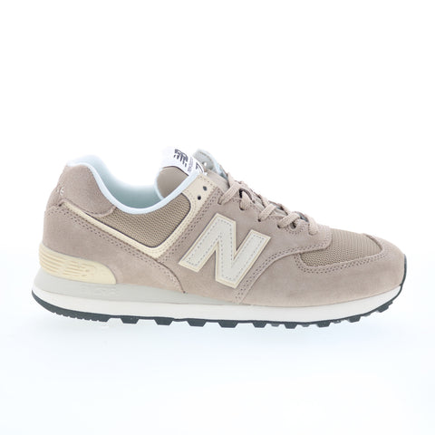 New Balance 574 U574WO2 Mens Beige Suede Lace Up Lifestyle Sneakers Shoes