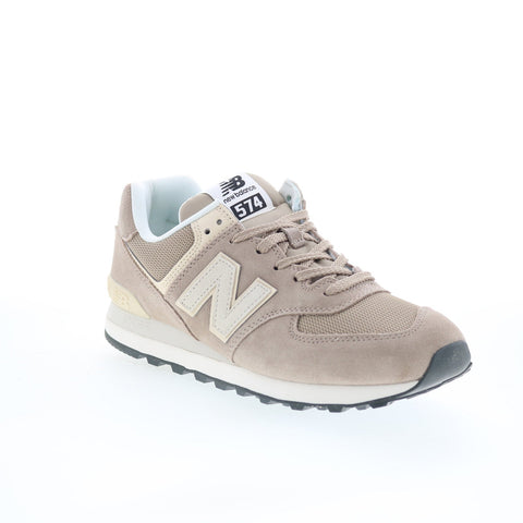New Balance 574 U574WO2 Mens Beige Suede Lace Up Lifestyle Sneakers Shoes