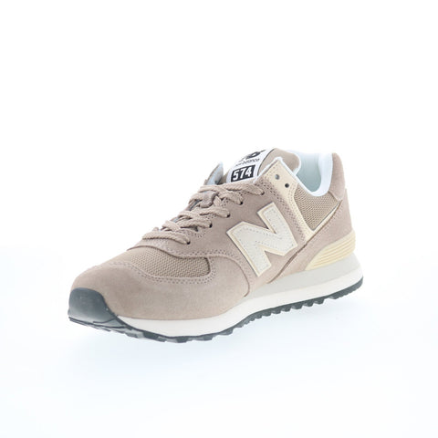 New Balance 574 U574WO2 Mens Beige Suede Lace Up Lifestyle Sneakers Shoes
