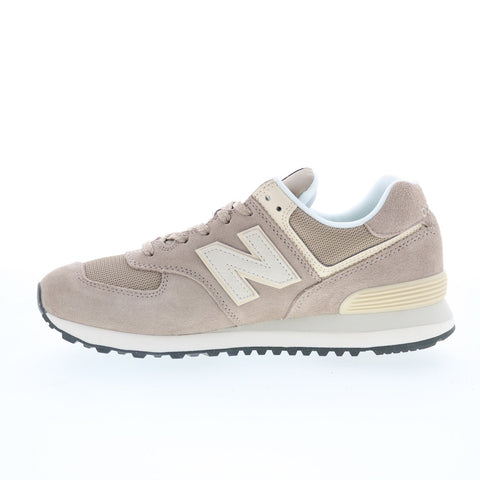 New Balance 574 U574WO2 Mens Beige Suede Lace Up Lifestyle Sneakers Shoes