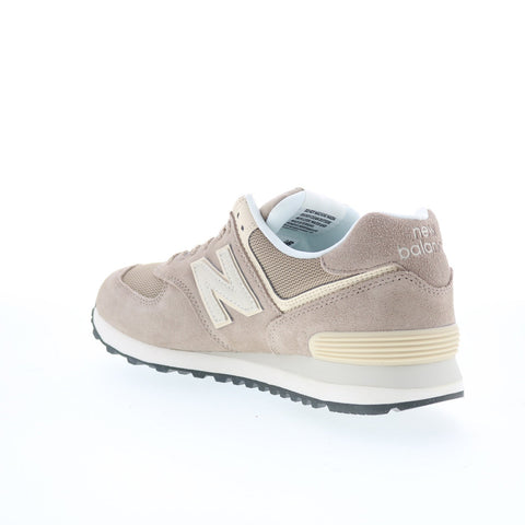 New Balance 574 U574WO2 Mens Beige Suede Lace Up Lifestyle Sneakers Shoes