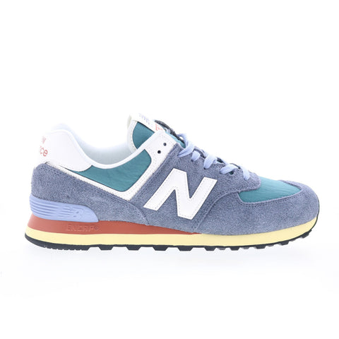 New Balance U574WBG Mens Blue Suede Lace Up Lifestyle Sneakers Shoes