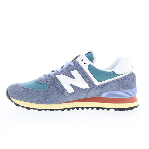 New Balance U574WBG Mens Blue Suede Lace Up Lifestyle Sneakers Shoes