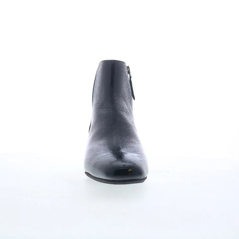 Aquatalia Ulyssaa L125701 Womens Black Leather Slip On Ankle & Booties Boots