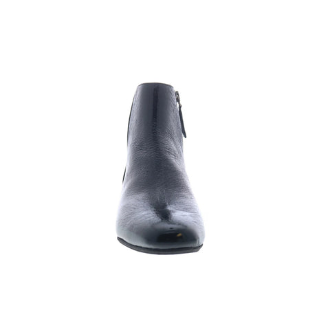 Aquatalia Ulyssaa L125701 Womens Black Leather Slip On Ankle & Booties Boots