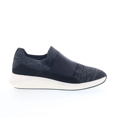 Clarks Un Rio Knit 26165487 Womens Black Wide Lifestyle Sneakers Shoes