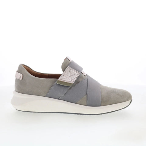 Clarks Un Rio Strap 26162414 Womens Gray Leather Lifestyle Sneakers Shoes