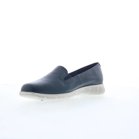 Trotters Universal T2110-400 Womens Blue Leather Slip On Loafer Flats Shoes