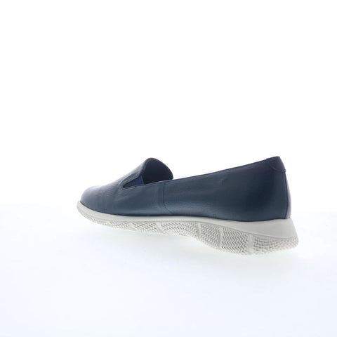 Trotters Universal T2110-400 Womens Blue Leather Slip On Loafer Flats Shoes