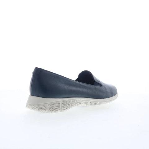 Trotters Universal T2110-400 Womens Blue Leather Slip On Loafer Flats Shoes