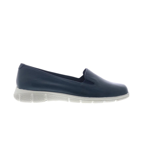 Trotters Universal T2110-400 Womens Blue Leather Slip On Loafer Flats Shoes