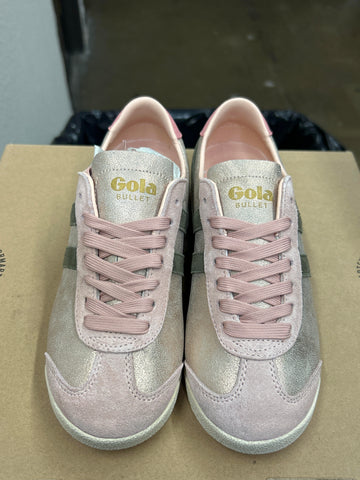 Gola Bullet Blaze CLB343 Womens Gold Leather Lifestyle Sneakers Shoes