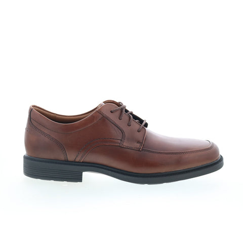 Rockport Dressports Luxe Apron Toe Mens Brown Wide Casual Oxfords Shoes