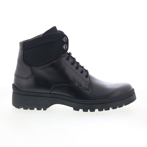 Bruno Magli Val VAL1 Mens Black Leather Lace Up Casual Dress Boots