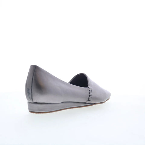 Softwalk Vale S2368-033 Womens Silver Leather Slip On Loafer Flats Shoes