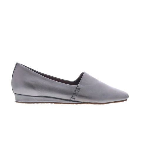 Softwalk Vale S2368-033 Womens Silver Leather Slip On Loafer Flats Shoes