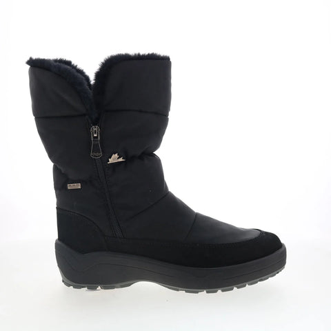 Pajar Valentina 77563 Womens Black Canvas Zipper Casual Dress Boots