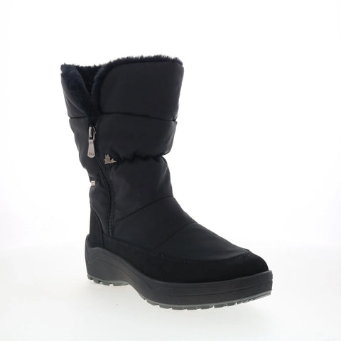 Pajar Valentina 77563 Womens Black Canvas Zipper Casual Dress Boots