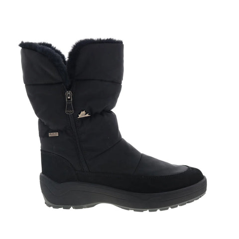 Pajar Valentina 77563 Womens Black Canvas Zipper Casual Dress Boots