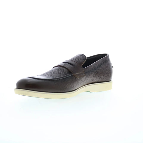 Pastori by Di Bianco Valerian Adria Mens Brown Leather Loafers Penny Shoes