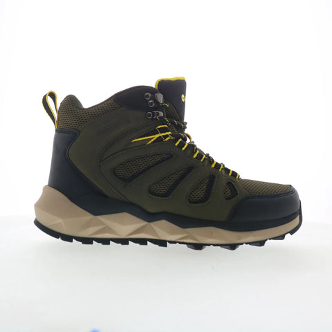 Hi-Tec Valley Geo Mid Hiker CH80293M-GBY Mens Green Mesh Hiking Boots