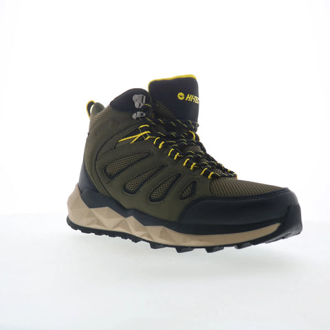 Hi-Tec Valley Geo Mid Hiker CH80293M-GBY Mens Green Mesh Hiking Boots
