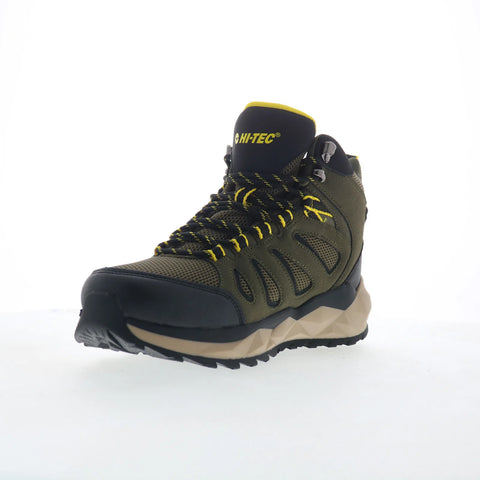 Hi-Tec Valley Geo Mid Hiker CH80293M-GBY Mens Green Mesh Hiking Boots