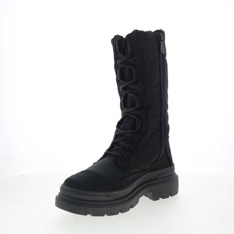 Pajar Vania High PDPAB00835.01 Womens Black Canvas Lace Up Mid Calf Boots