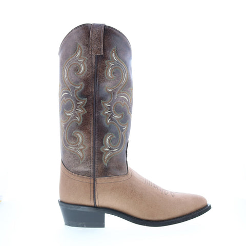 Jama Old West VCM9019 Mens Brown Leather Slip On Cowboy Western Boots