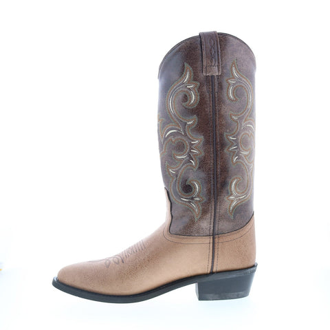 Jama Old West VCM9019 Mens Brown Leather Slip On Cowboy Western Boots