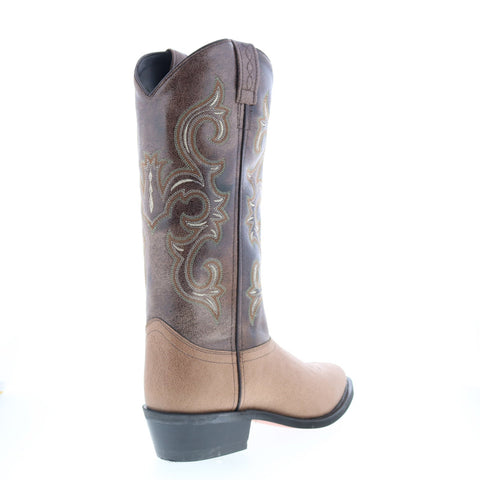 Jama Old West VCM9019 Mens Brown Wide Leather Cowboy Western Boots