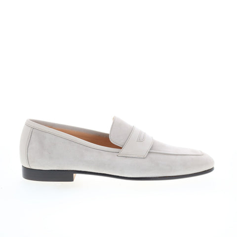 Zelli Italia Vello Naturale Penny Loafer Mens Beige Suede Loafers  Penny Shoes