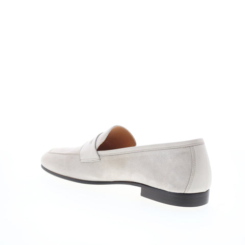 Zelli Italia Vello Naturale Penny Loafer Mens Beige Suede Loafers  Penny Shoes