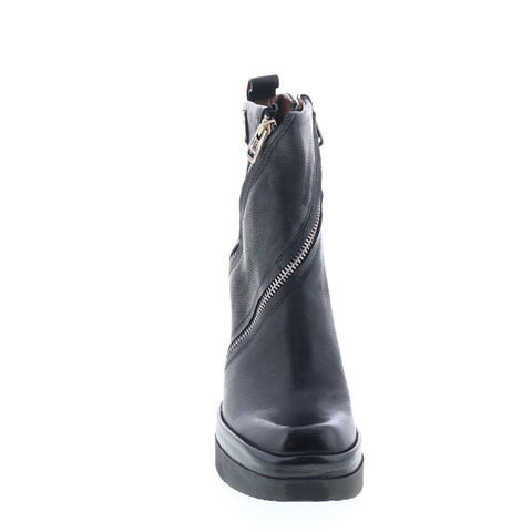 A.S. 98 Velma Womens Black Leather Zipper Ankle & Booties Boots