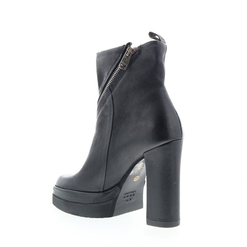 A.S. 98 Velma Womens Black Leather Zipper Ankle & Booties Boots