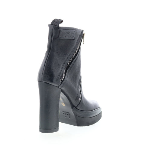 A.S. 98 Velma Womens Black Leather Zipper Ankle & Booties Boots